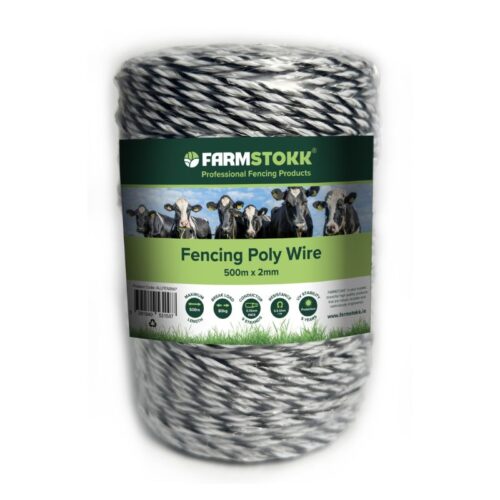 Poly Wire 500m 2mm 9 x Stainless Steel 0.15mm Black & White