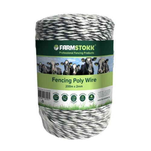 Poly Wire 200m 2mm 9 x Stainless Steel 0.15 mm Black & White